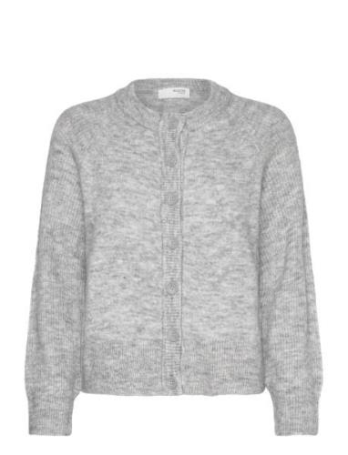 Slfrena Ls Knit Cardigan Camp Grey Selected Femme