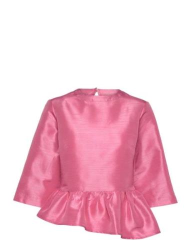 Crispy Peplum Blouse Pink Stella Nova