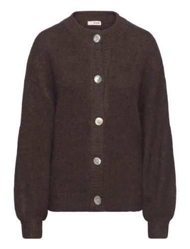 Patrisia Solid Knit Cardigan Brown A-View