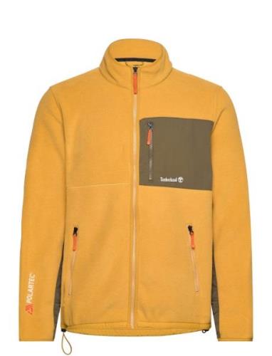 Sherburne Polartec 200 Mix Media Full Zip Fleece Chai Tea Yellow Timbe...