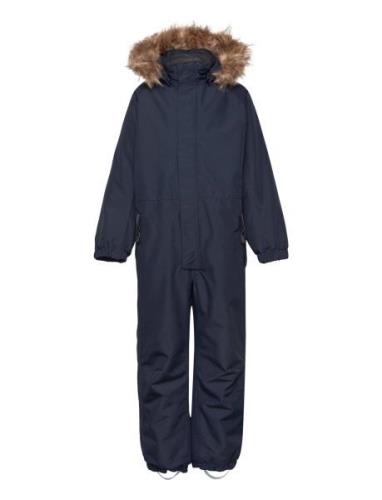 Coverall W. Fake Fur Navy Color Kids