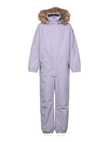 Coverall W. Fake Fur Purple Color Kids