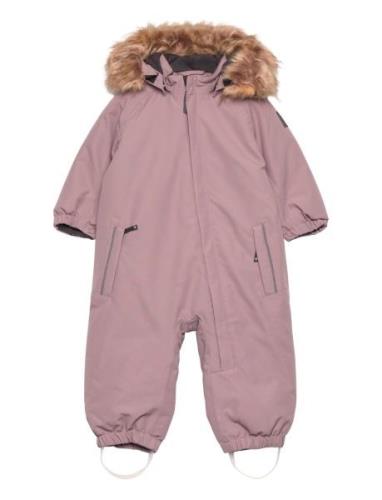 Coverall W. Fake Fur Pink Color Kids