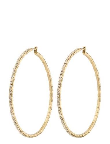 Sidney Crystal Hoop Earrings Gold Pilgrim