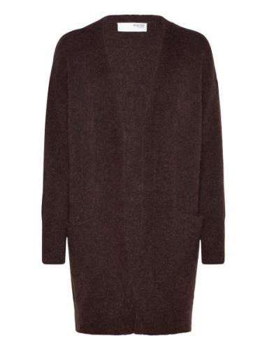 Slflulu New Ls Knit Long Cardigan B Noos Brown Selected Femme