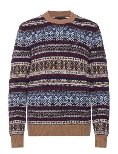 Gifting Wool Blend Fairisle C Nk Blue Tommy Hilfiger