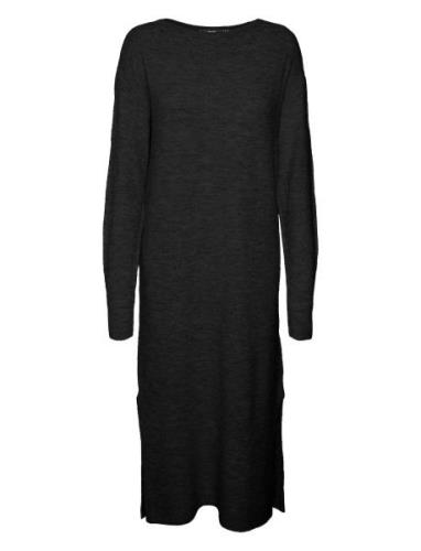 Vmlefile Ls Boatneck Calf Dress Noos Black Vero Moda