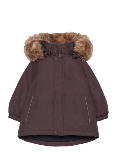 Parka W. Fake Fur Burgundy Color Kids