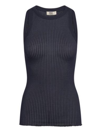 Rmwbaku Viscose Tank Top Navy RM By Rosemunde