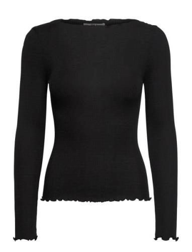 Rmwbalta Modal Ls Boatneck Blouse Black RM By Rosemunde