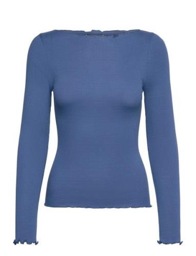 Rmwbalta Modal Ls Boatneck Blouse Blue RM By Rosemunde