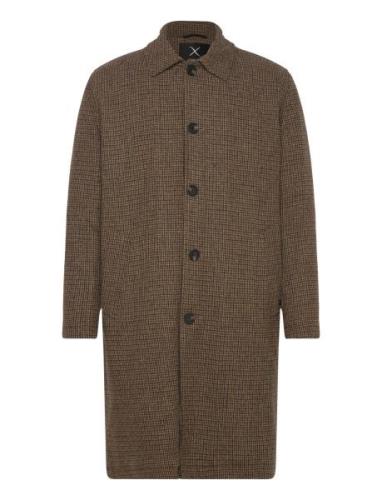 Carlos Check Coat Khaki Clean Cut Copenhagen