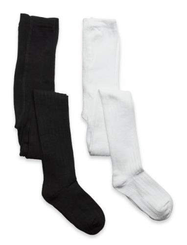 Stocking - Bamboo Rib White Minymo