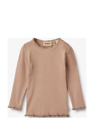 Rib T-Shirt L/S Reese Beige Wheat