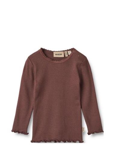 Rib T-Shirt L/S Reese Brown Wheat