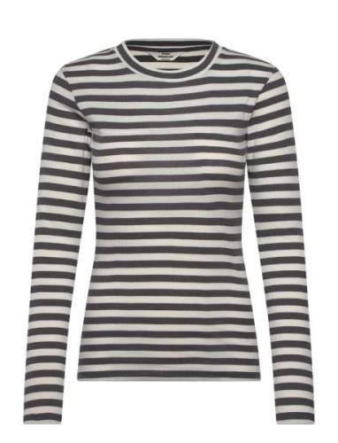 2X2 Cotton Stripe Tuba Tee Ls Black Mads Nørgaard