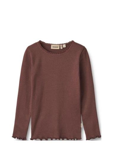 Rib T-Shirt L/S Reese Burgundy Wheat