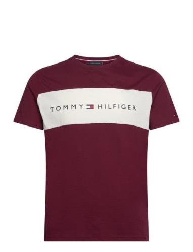 Ss T-Shirt Block Logo Burgundy Tommy Hilfiger