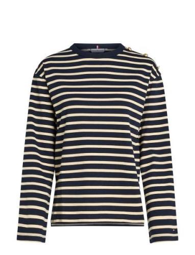 Rlx Gold Btn Stripe C-Nk Ls Navy Tommy Hilfiger