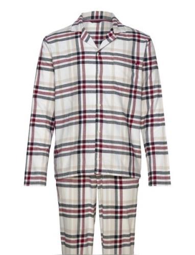 Ls Flannel Pj Shirt Set Beige Tommy Hilfiger