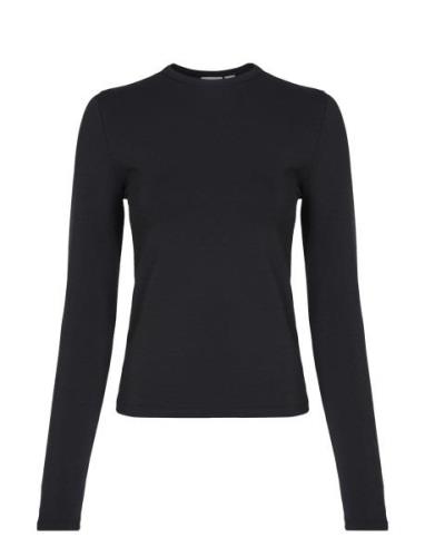 Modal Stretch Slim C-Neck Top Ls Black Calvin Klein