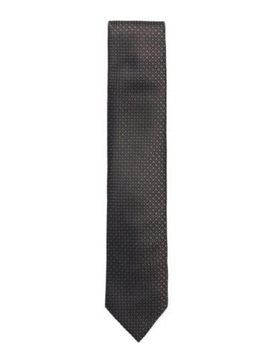 Polyester Tie W?. Pattern 7 Cm Brown Lindbergh Black