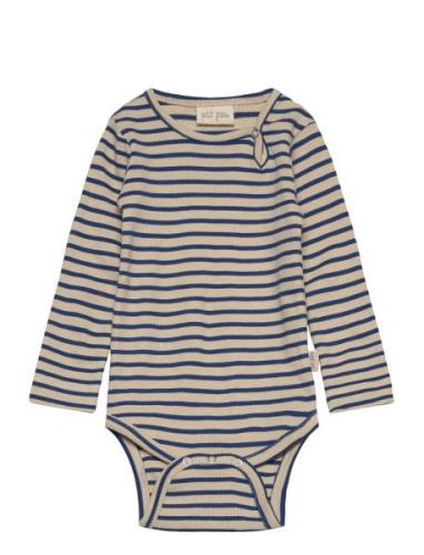 Body L/S Modal Striped Brown Petit Piao