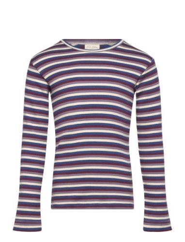 T-Shirt L/S Modal Multi Striped Patterned Petit Piao