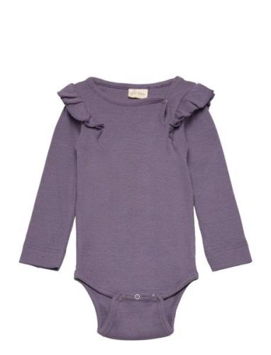 Body L/S Modal Frill Purple Petit Piao