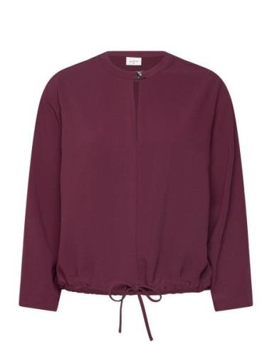 Thorn Drawstring Cord Top Burgundy Dante6