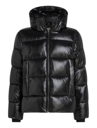 Hooded Quilt Puffer Mw Gloss Black Calvin Klein