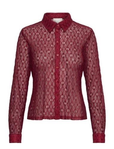 Violamw Lace Shirt Burgundy My Essential Wardrobe