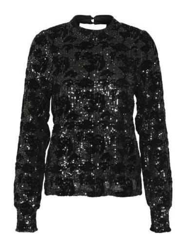 Kagrit Sequin Blouse Black Kaffe