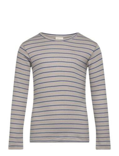 T-Shirt L/S Modal Thin Striped Grey Petit Piao