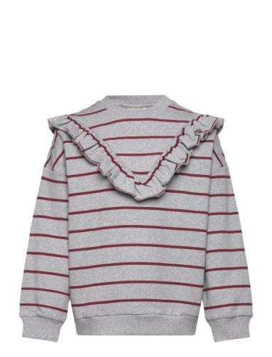 Sweat Shirt Line Ruffel Melange Grey Petit Piao