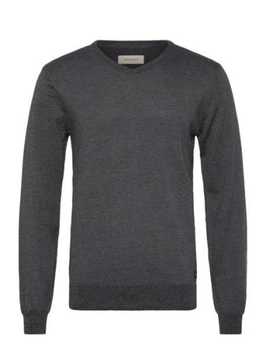 Bhbruton V-Neck Knit Noos Pullover Grey Blend