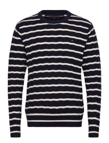 Classic Cotton Cable Crew Neck Navy Tommy Hilfiger