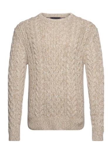 Mouline Aran Cable Crew Neck Beige Tommy Hilfiger