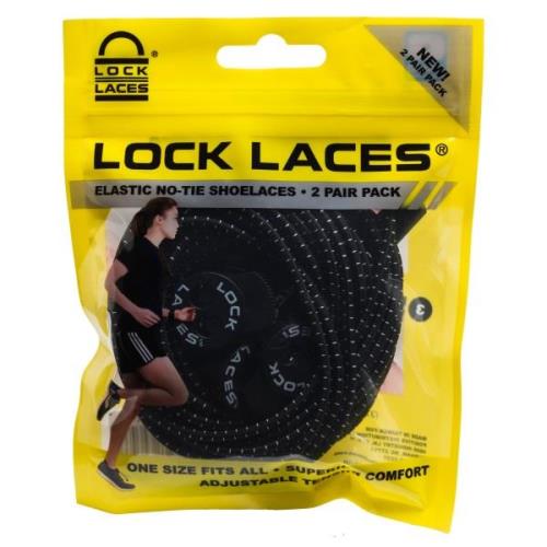 Lock Laces No Tie Shoelaces 2-pack Black