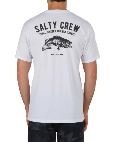 Salty Crew Men's Bass Stamp Premium S/S Tee White