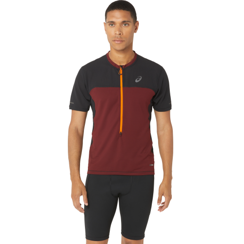 Asics Men's Fujitrail Short Sleeve Top Antique Red/Performance Black