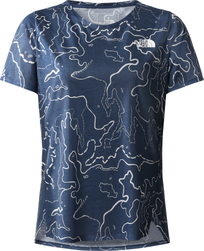 The North Face Women's Printed Sunriser Short Sleeve Shady Blue Valley...