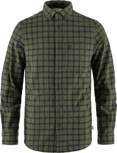 Fjällräven Men's Övik Flannel Shirt Laurel Green-Indigo Blue