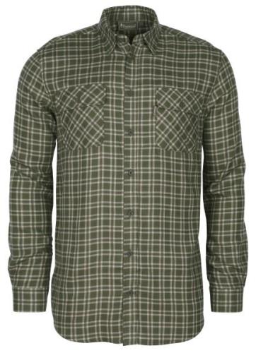 Pinewood Men's Lappland Wool Shirt Mossgreen/Light Khaki