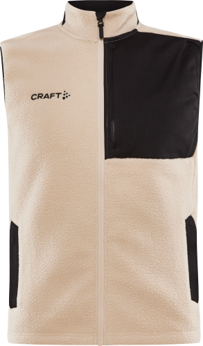 Craft Men's Adv Explore Pile Fleece Vest Ecru/Black