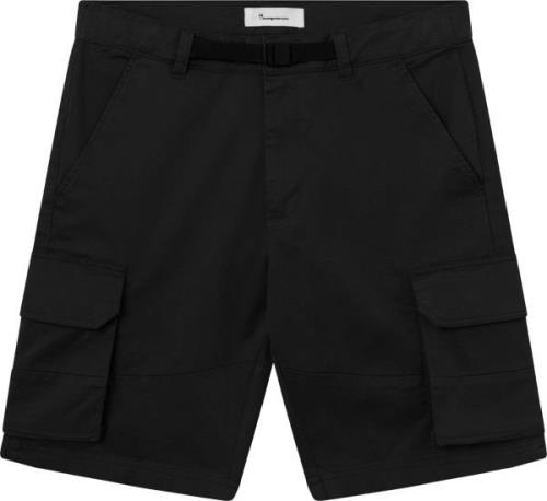 Knowledge Cotton Apparel Men's Cargo Stretched Twill Shorts  Black Jet
