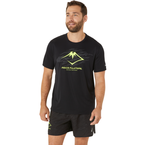 Asics Men's Fujitrail Logo Short Sleeve Top P. Black/Graphic Grey/Safe...