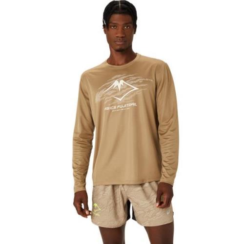 Asics Men's Fujitrail Logo Ls Top Pepper/Feather Grey/Oatmeal