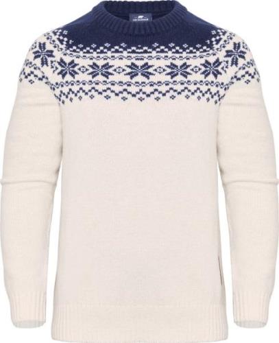 Gridarmor Women’s Snøkrystall Round Neck Ullgenser White/Dark Navy