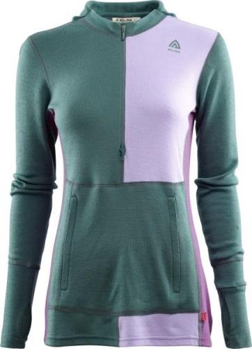 Aclima WarmWool Hoodsweater with Zip Woman North Atlantic/Purple Rose/...